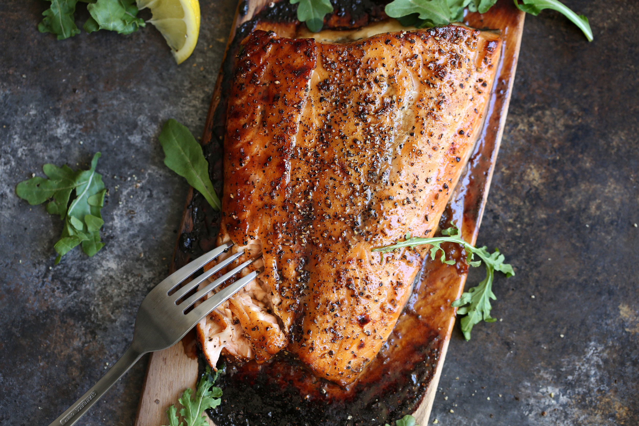 Cedar Plank Salmon with Brown Sugar and Black Pepper | Saltwater Pimp Co
