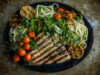 Grilled Swordfish with Mediterranean Pasta